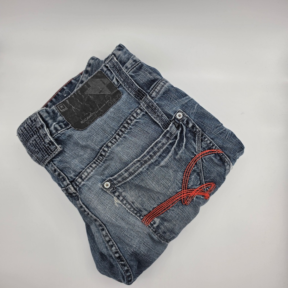 Rocawear Jeans Mens 38x34 Blue Good Y2K Baggy Embroidered Original Fit Denim